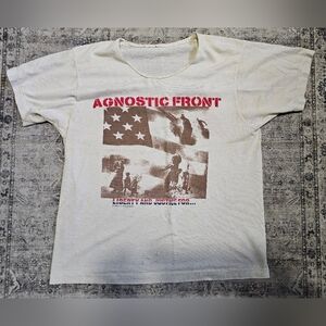 Vintage Agnostic Front 1988 concert tshirt,Beige,Size Large